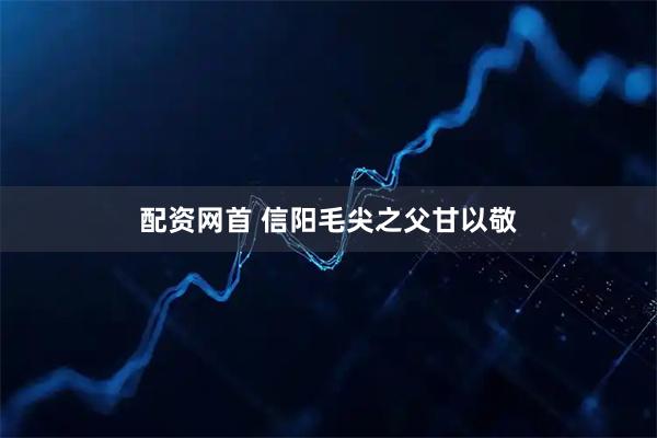配资网首 信阳毛尖之父甘以敬